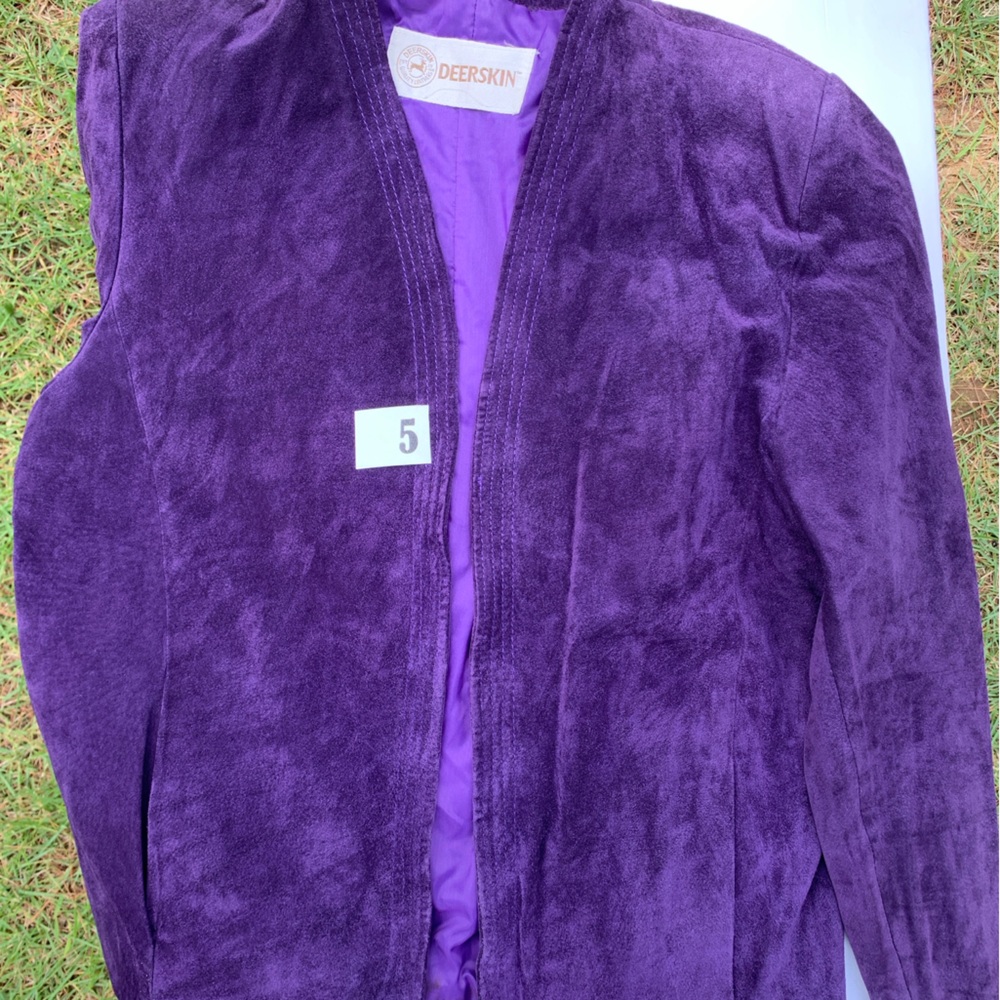 Vintage Deerskin Purple Leather Jacket